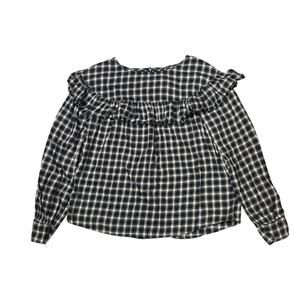 Rebecca Taylor La Vie Plaid Ruffle Popover Top